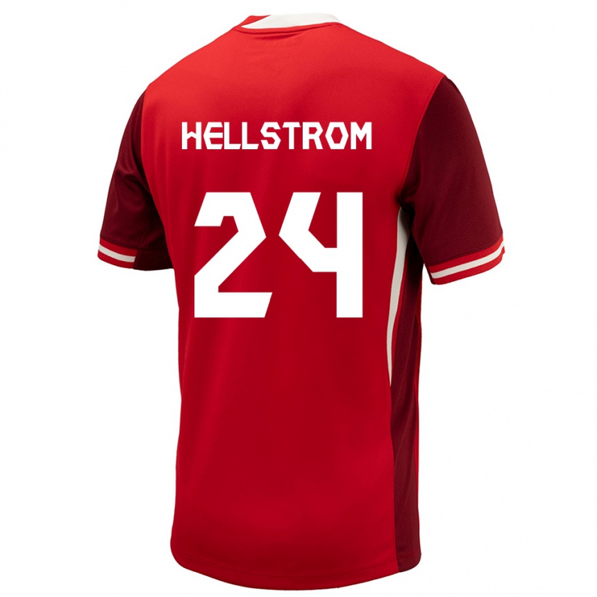 Kids Football Canada Jenna Hellstrom #24 Red Home Jersey 24-26 T-Shirt Za