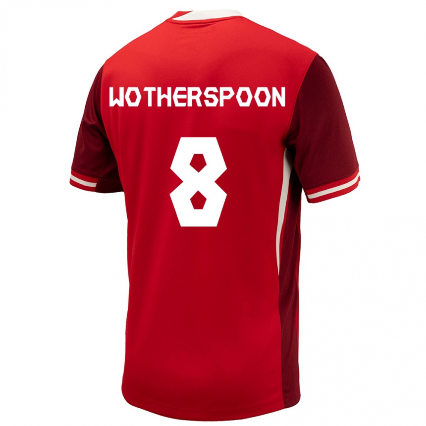 Kids Football Canada David Wotherspoon #8 Red Home Jersey 24-26 T-Shirt Za