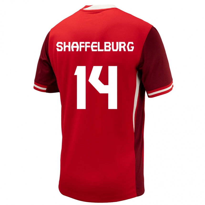 Kids Football Canada Jacob Shaffelburg #14 Red Home Jersey 24-26 T-Shirt Za