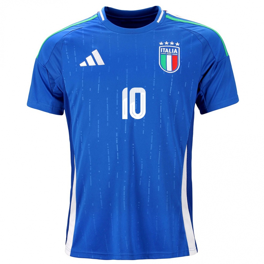 Kids Football Italy Simone Pafundi #10 Blue Home Jersey 24-26 T-Shirt Za