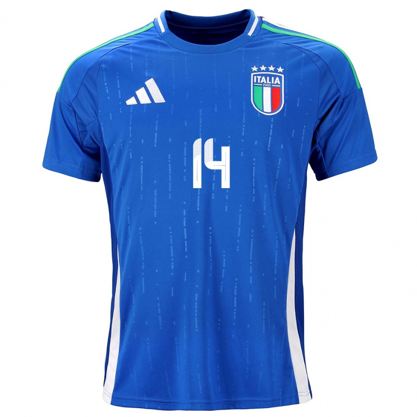 Kids Football Italy Federico Chiesa #14 Blue Home Jersey 24-26 T-Shirt Za