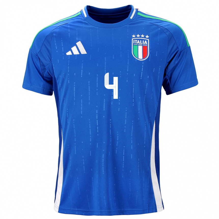 Kids Football Italy Pietro La Torre #4 Blue Home Jersey 24-26 T-Shirt Za