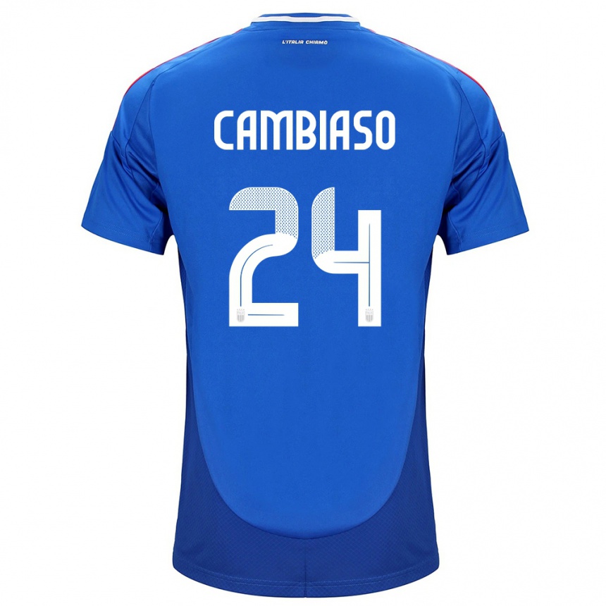 Kids Football Italy Andrea Cambiaso #24 Blue Home Jersey 24-26 T-Shirt Za