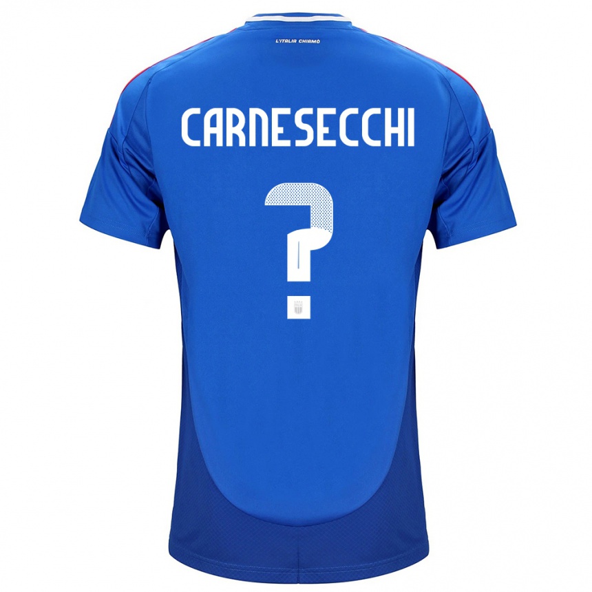 Kids Football Italy Marco Carnesecchi #0 Blue Home Jersey 24-26 T-Shirt Za