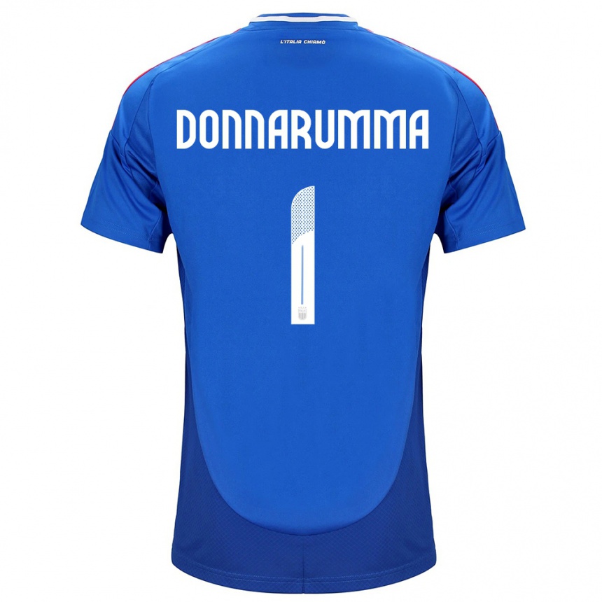 Kids Football Italy Gianluigi Donnarumma #1 Blue Home Jersey 24-26 T-Shirt Za