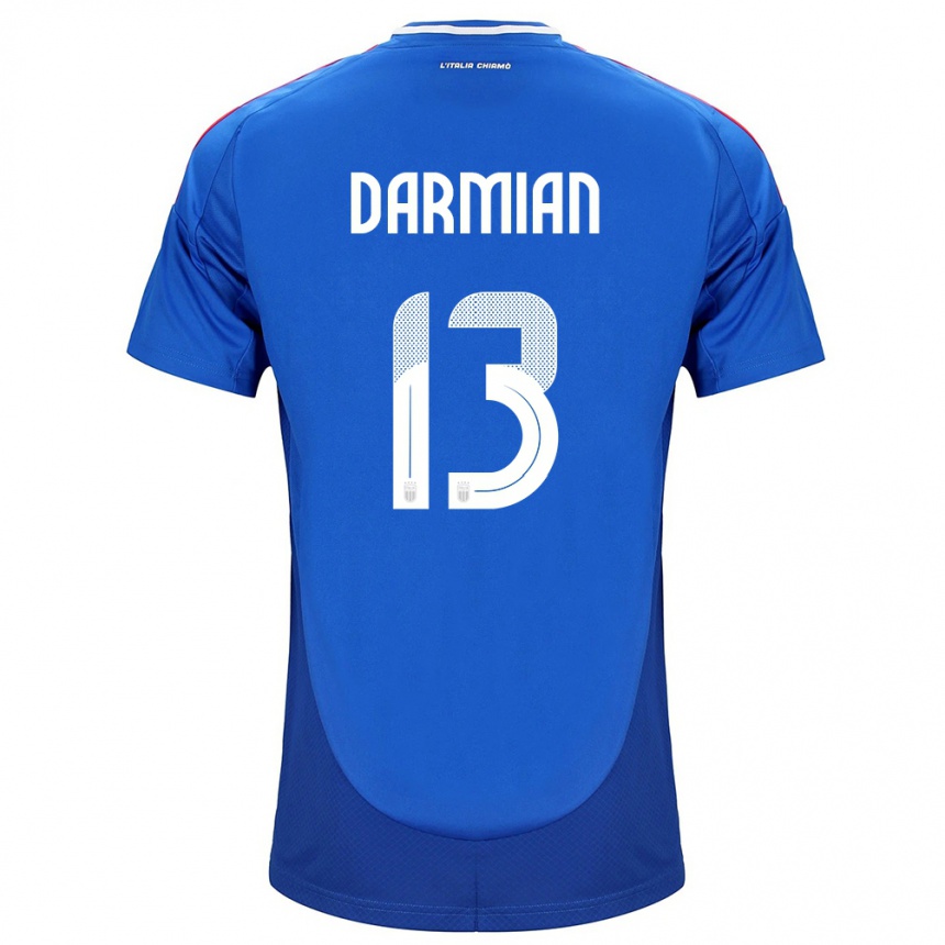 Kids Football Italy Matteo Darmian #13 Blue Home Jersey 24-26 T-Shirt Za