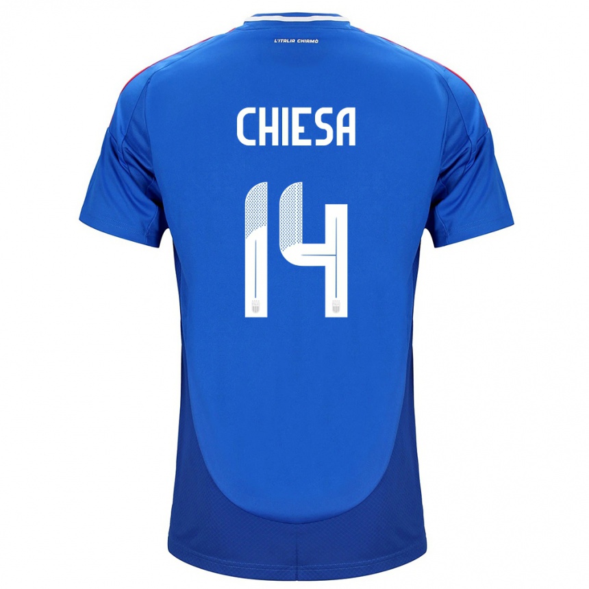 Kids Football Italy Federico Chiesa #14 Blue Home Jersey 24-26 T-Shirt Za