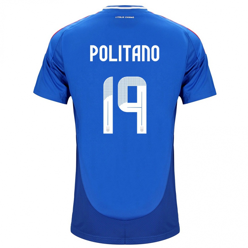 Kids Football Italy Matteo Politano #19 Blue Home Jersey 24-26 T-Shirt Za