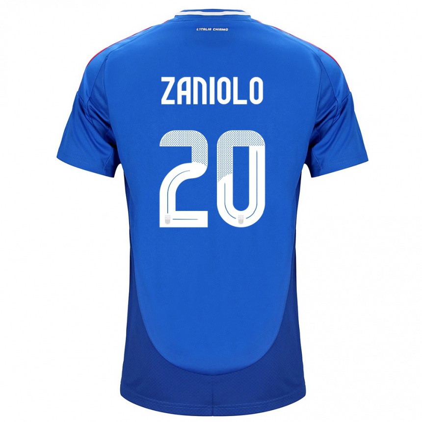 Kids Football Italy Nicolò Zaniolo #20 Blue Home Jersey 24-26 T-Shirt Za