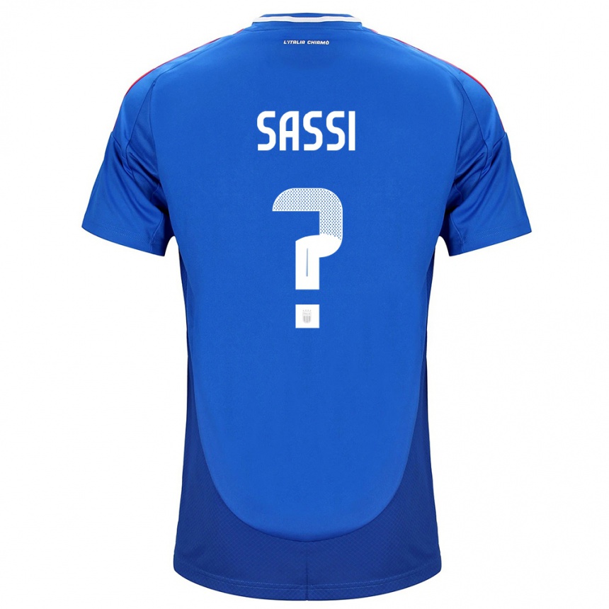 Kids Football Italy Jacopo Sassi #0 Blue Home Jersey 24-26 T-Shirt Za