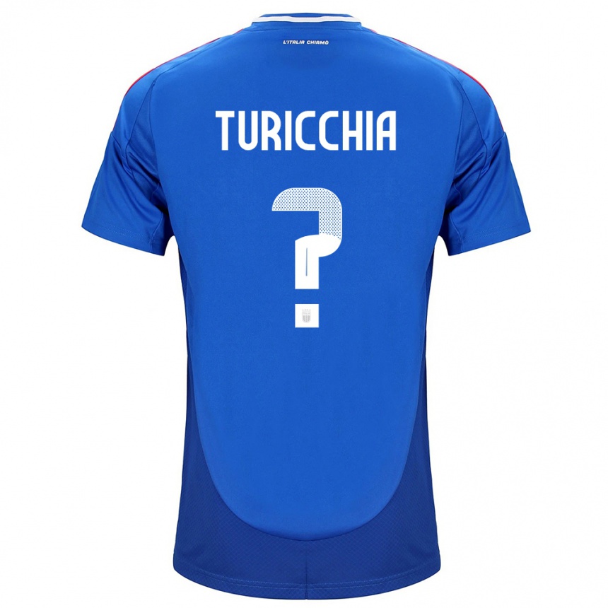 Kids Football Italy Riccardo Turicchia #0 Blue Home Jersey 24-26 T-Shirt Za