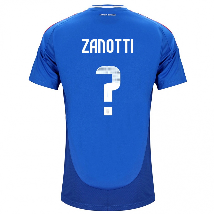 Kids Football Italy Mattia Zanotti #0 Blue Home Jersey 24-26 T-Shirt Za