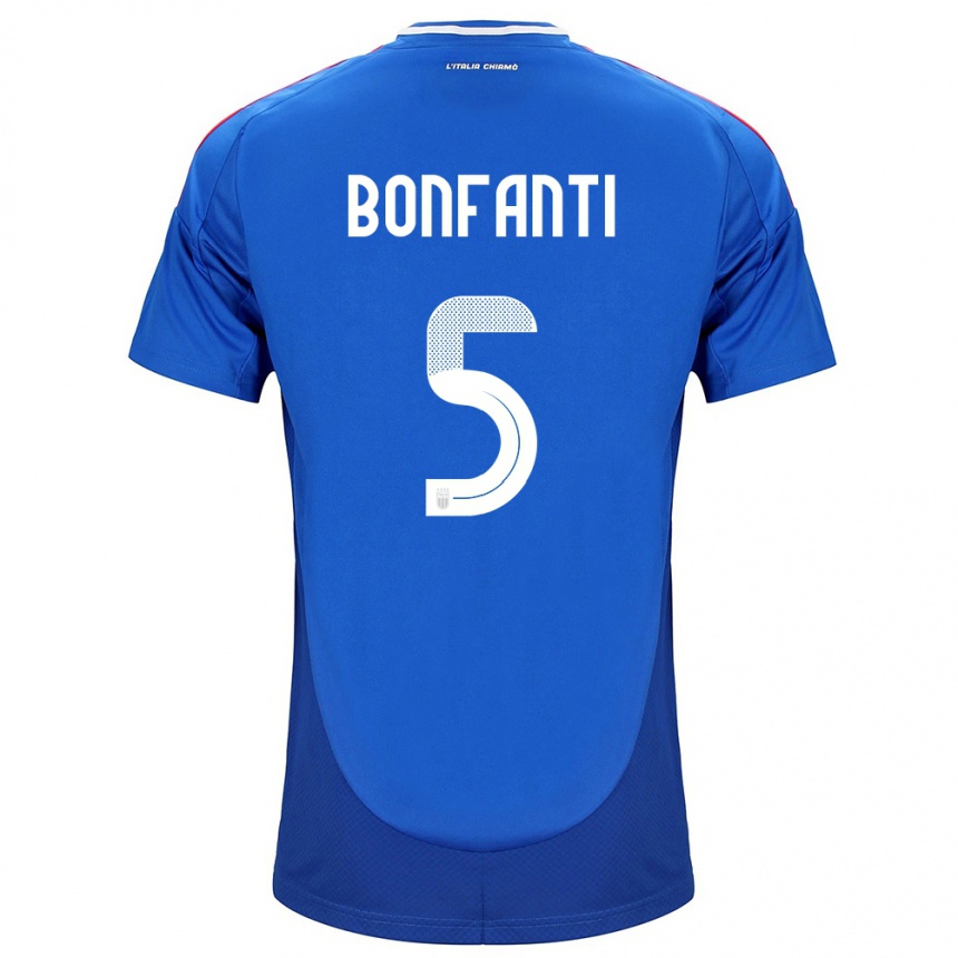 Kids Football Italy Giovanni Bonfanti #5 Blue Home Jersey 24-26 T-Shirt Za