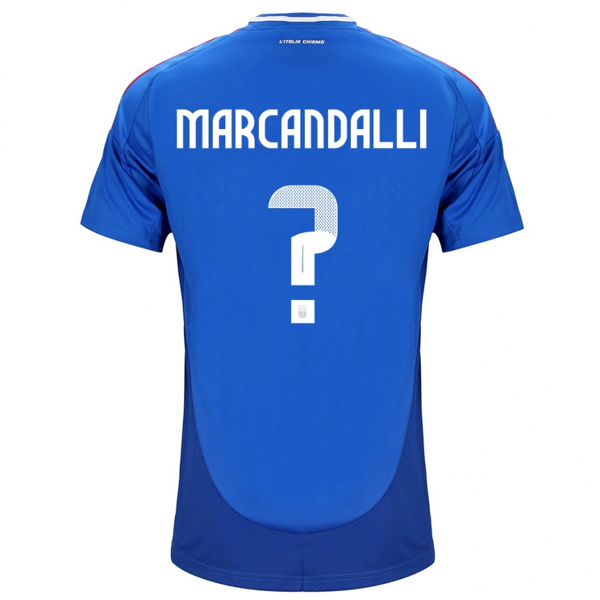 Kids Football Italy Alessandro Marcandalli #0 Blue Home Jersey 24-26 T-Shirt Za