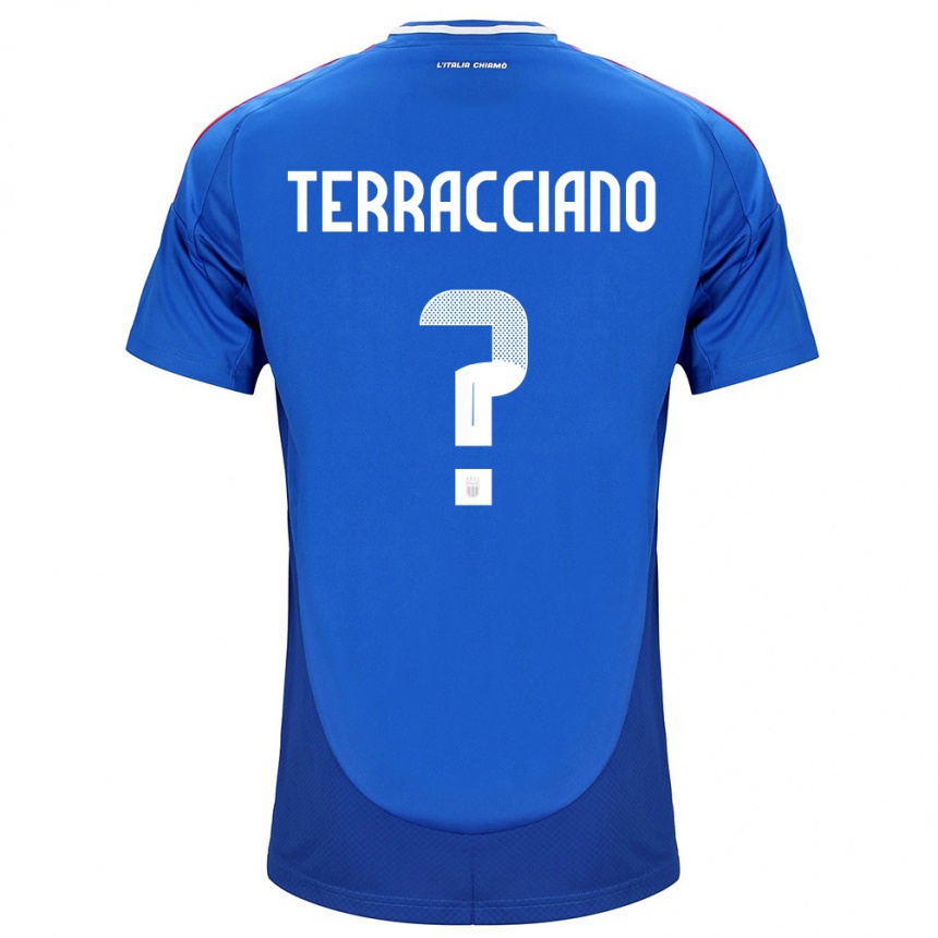 Kids Football Italy Filippo Terracciano #0 Blue Home Jersey 24-26 T-Shirt Za