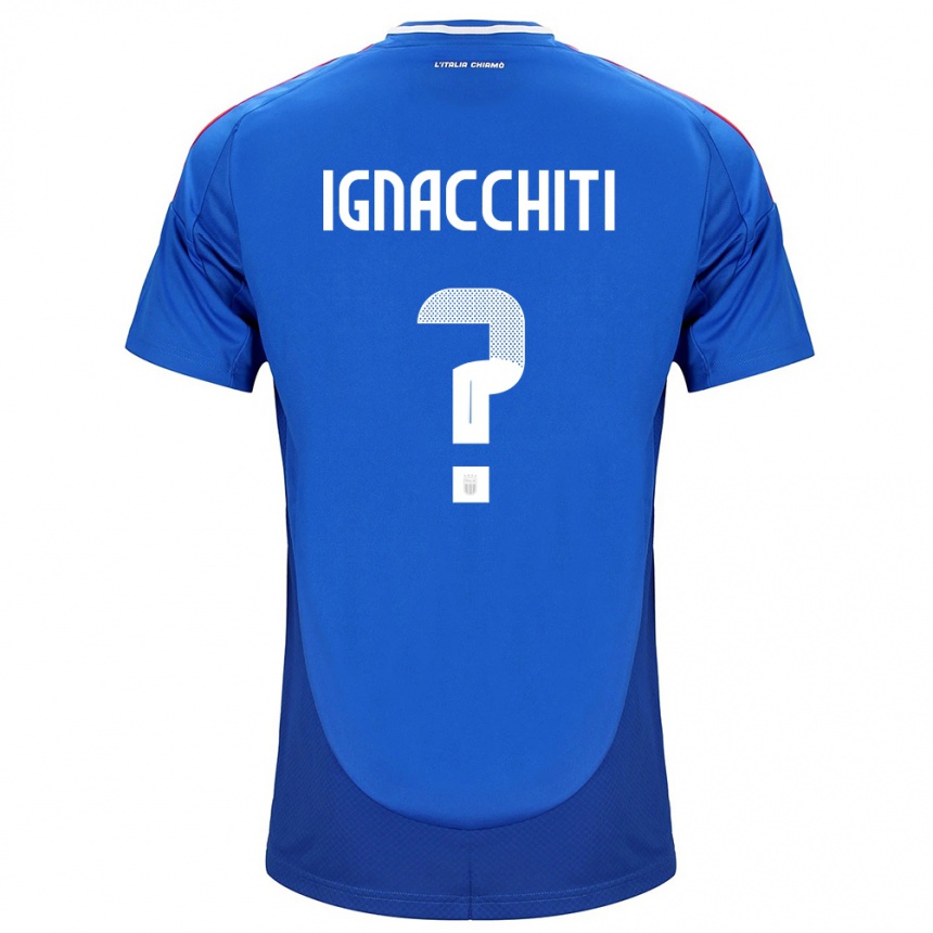 Kids Football Italy Lorenzo Ignacchiti #0 Blue Home Jersey 24-26 T-Shirt Za