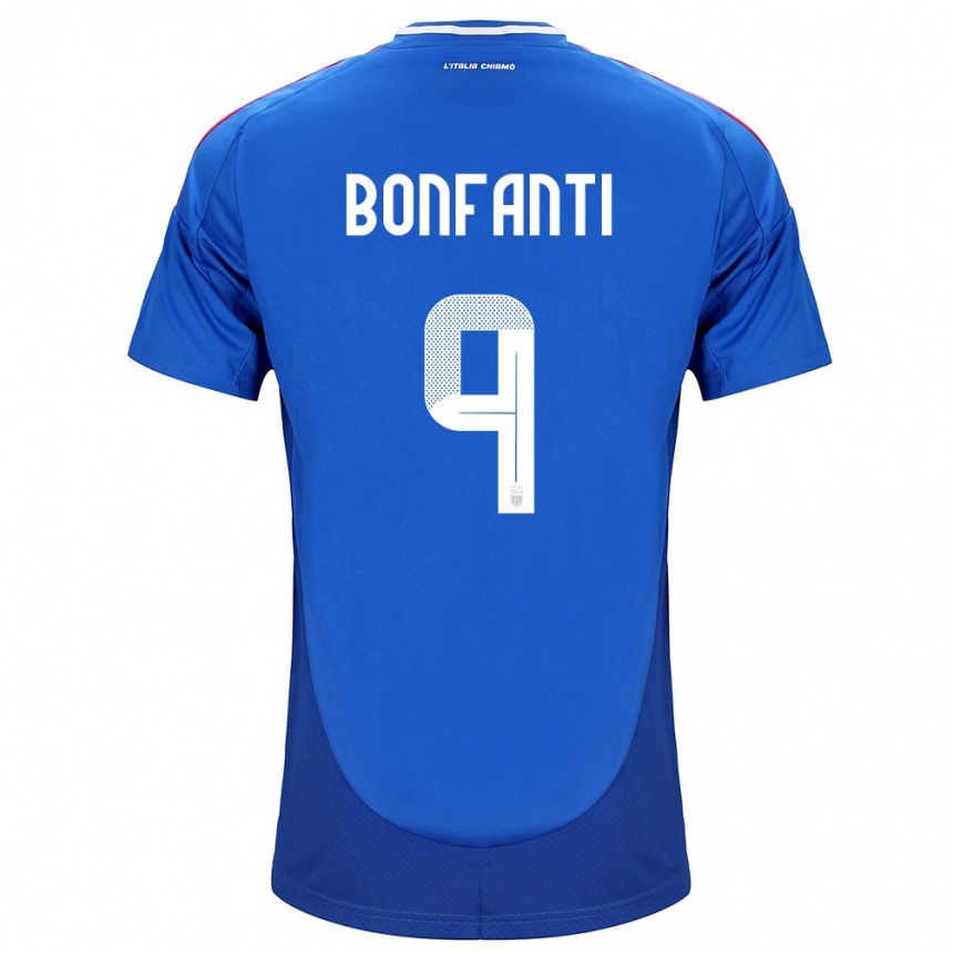 Kids Football Italy Nicholas Bonfanti #9 Blue Home Jersey 24-26 T-Shirt Za