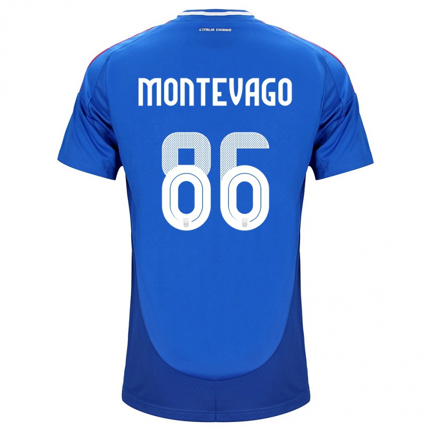 Kids Football Italy Daniele Montevago #86 Blue Home Jersey 24-26 T-Shirt Za