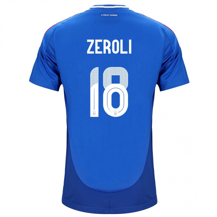 Kids Football Italy Kevin Zeroli #18 Blue Home Jersey 24-26 T-Shirt Za