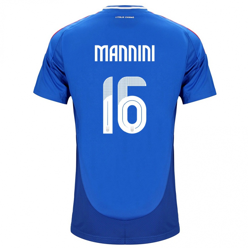 Kids Football Italy Mattia Mannini #16 Blue Home Jersey 24-26 T-Shirt Za