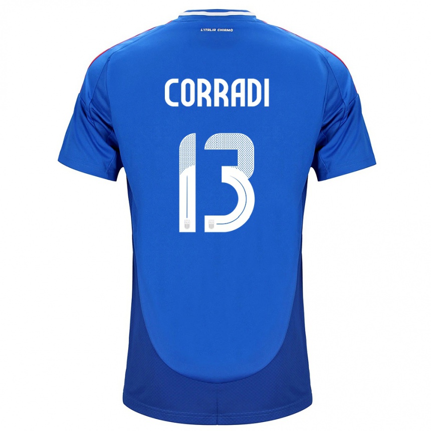 Kids Football Italy Christian Corradi #13 Blue Home Jersey 24-26 T-Shirt Za