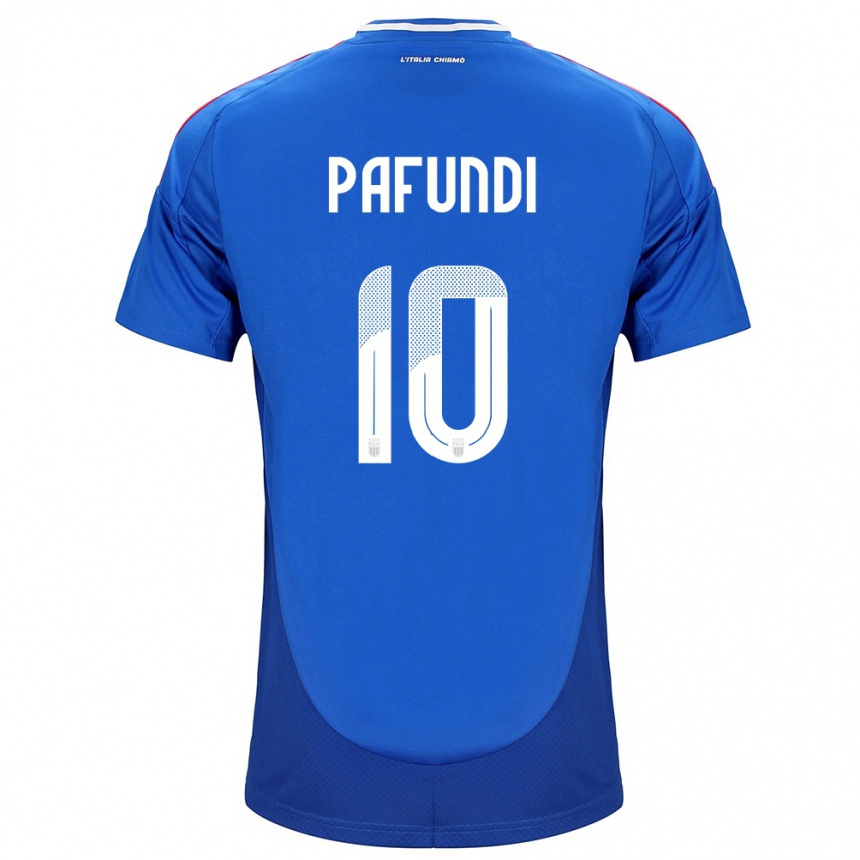 Kids Football Italy Simone Pafundi #10 Blue Home Jersey 24-26 T-Shirt Za