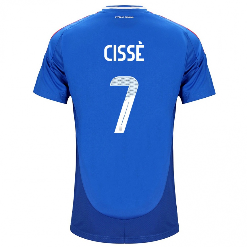 Kids Football Italy Alphadjo Cissè #7 Blue Home Jersey 24-26 T-Shirt Za