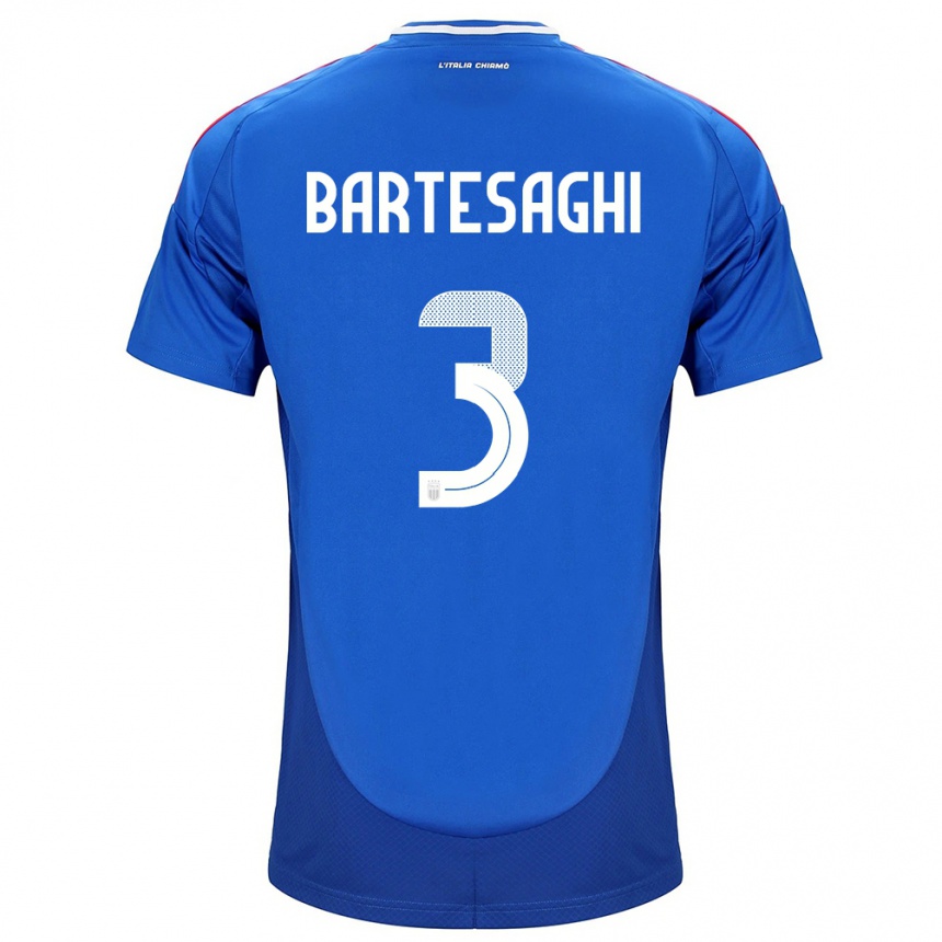 Kids Football Italy Davide Bartesaghi #3 Blue Home Jersey 24-26 T-Shirt Za