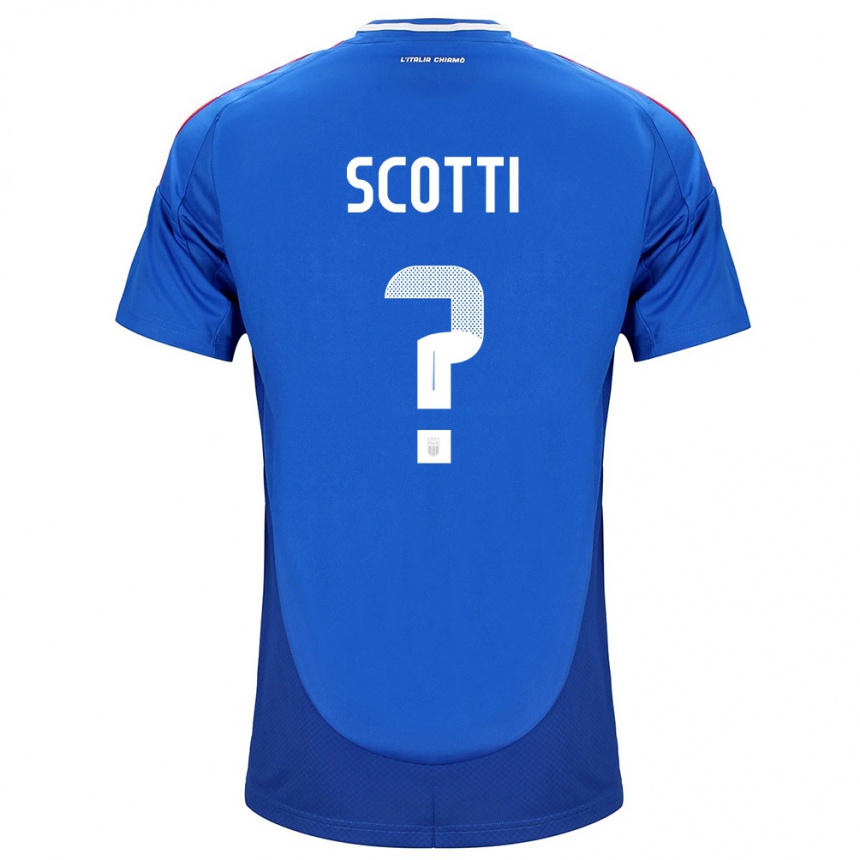 Kids Football Italy Filippo Scotti #0 Blue Home Jersey 24-26 T-Shirt Za