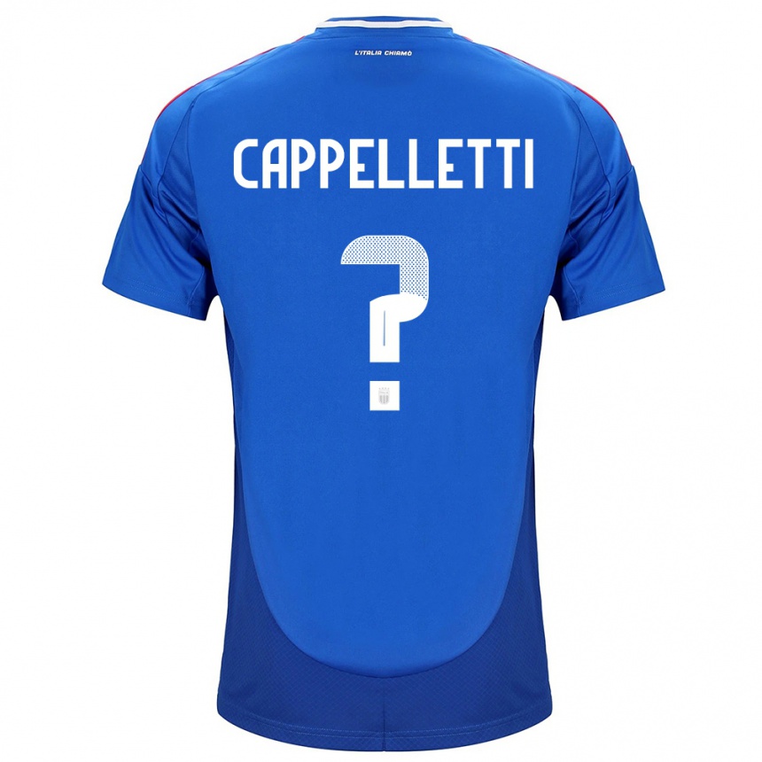 Kids Football Italy Mattia Cappelletti #0 Blue Home Jersey 24-26 T-Shirt Za