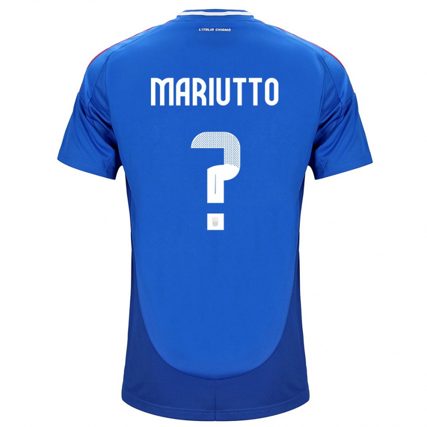 Kids Football Italy Francesco Mariutto #0 Blue Home Jersey 24-26 T-Shirt Za