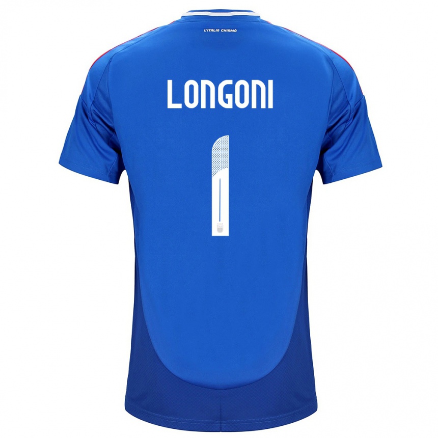 Kids Football Italy Alessandro Longoni #1 Blue Home Jersey 24-26 T-Shirt Za