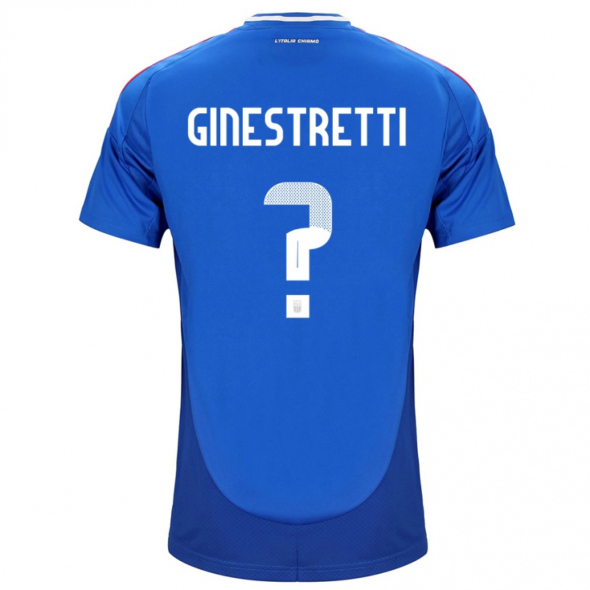 Kids Football Italy Davide Ginestretti #0 Blue Home Jersey 24-26 T-Shirt Za