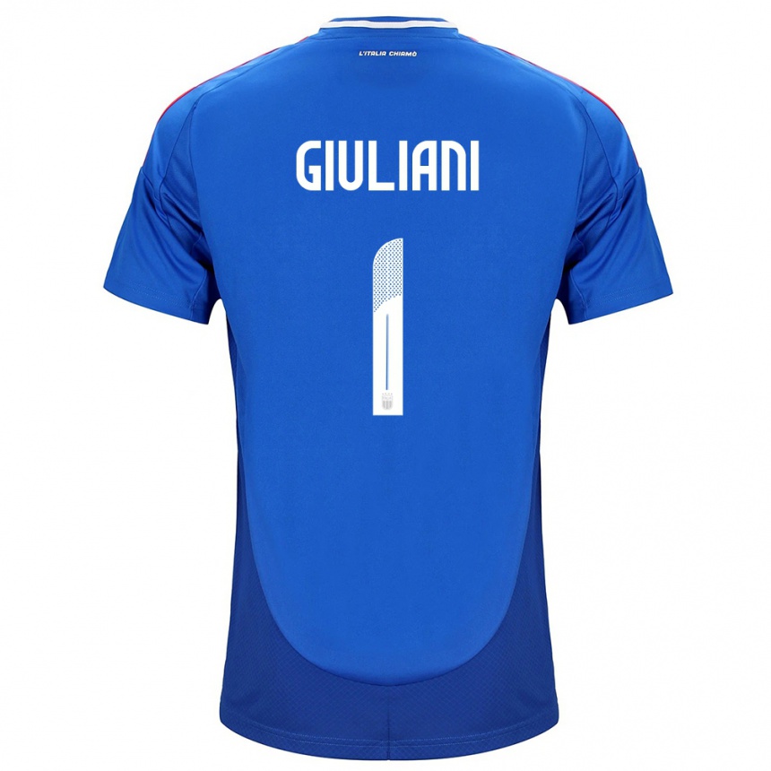 Kids Football Italy Laura Giuliani #1 Blue Home Jersey 24-26 T-Shirt Za