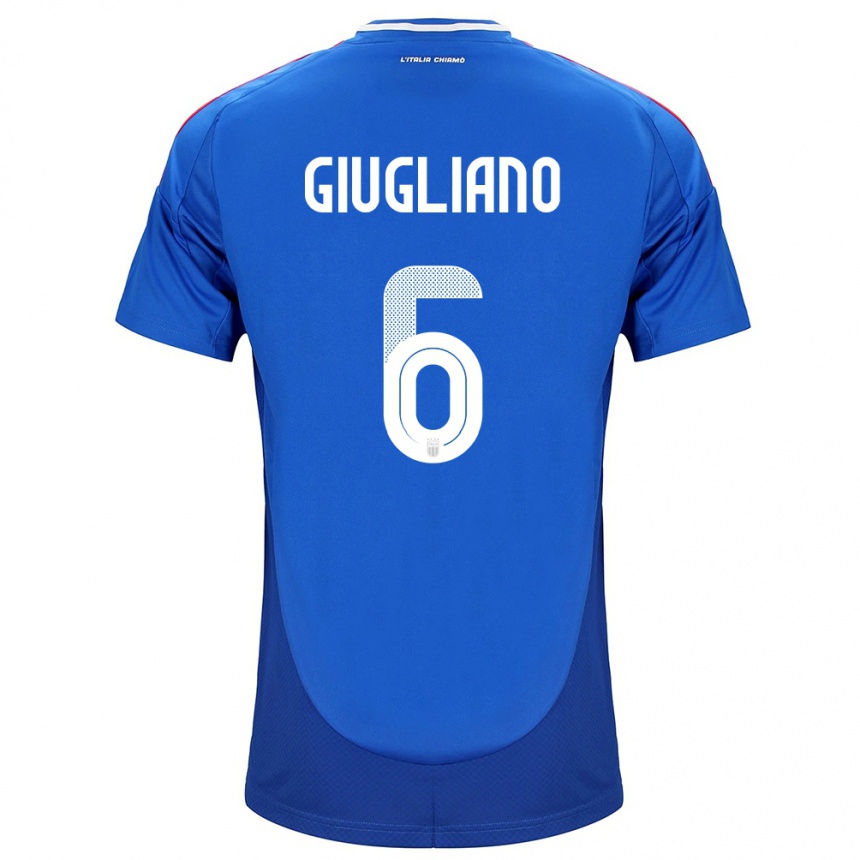 Kids Football Italy Manuela Giugliano #6 Blue Home Jersey 24-26 T-Shirt Za