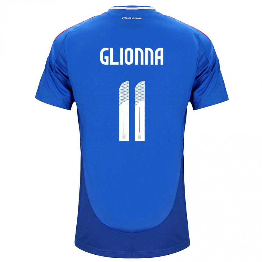 Kids Football Italy Benedetta Glionna #11 Blue Home Jersey 24-26 T-Shirt Za