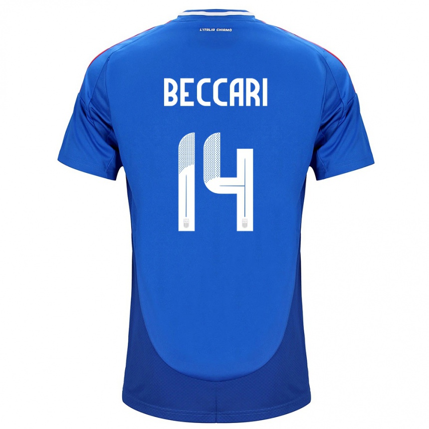 Kids Football Italy Chiara Beccari #14 Blue Home Jersey 24-26 T-Shirt Za