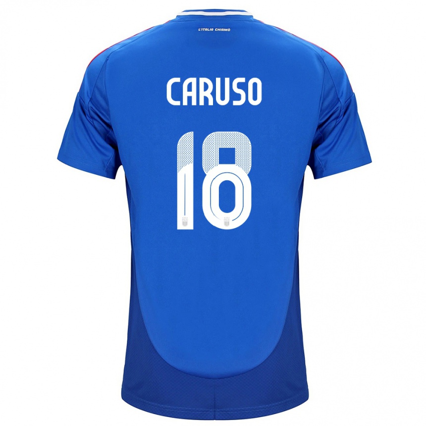 Kids Football Italy Arianna Caruso #18 Blue Home Jersey 24-26 T-Shirt Za