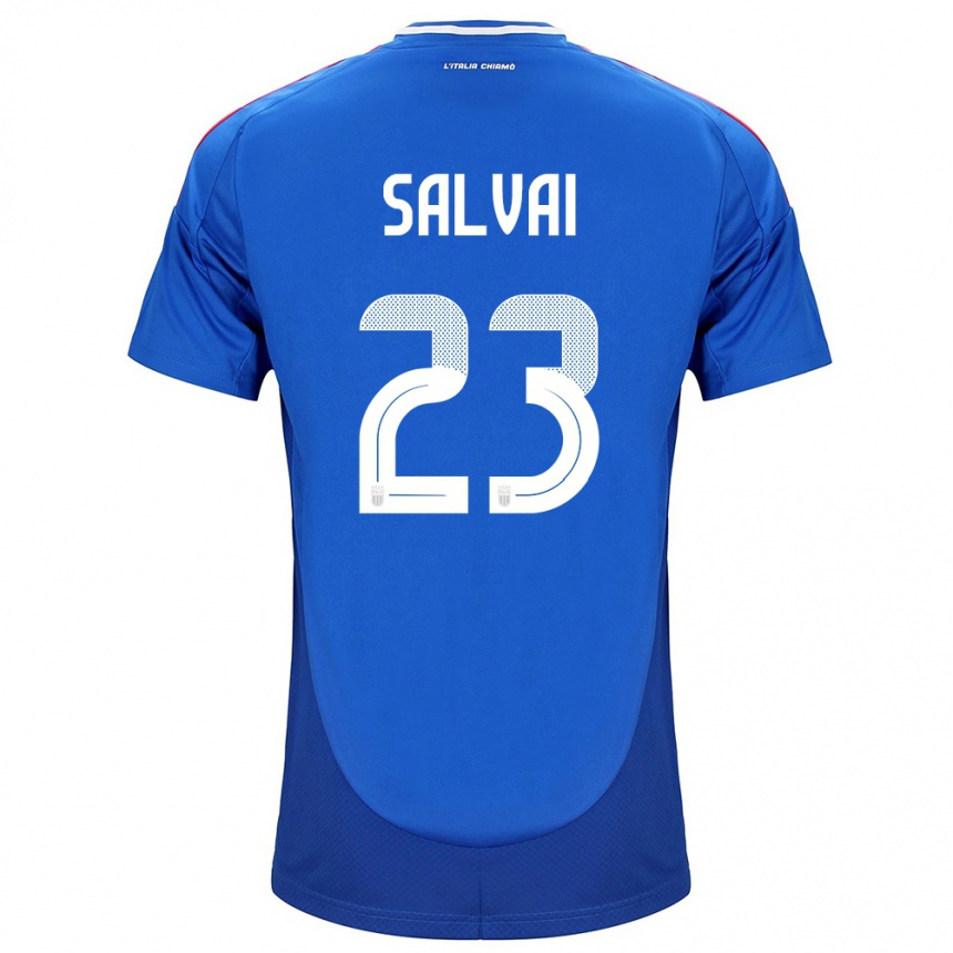 Kids Football Italy Cecilia Salvai #23 Blue Home Jersey 24-26 T-Shirt Za