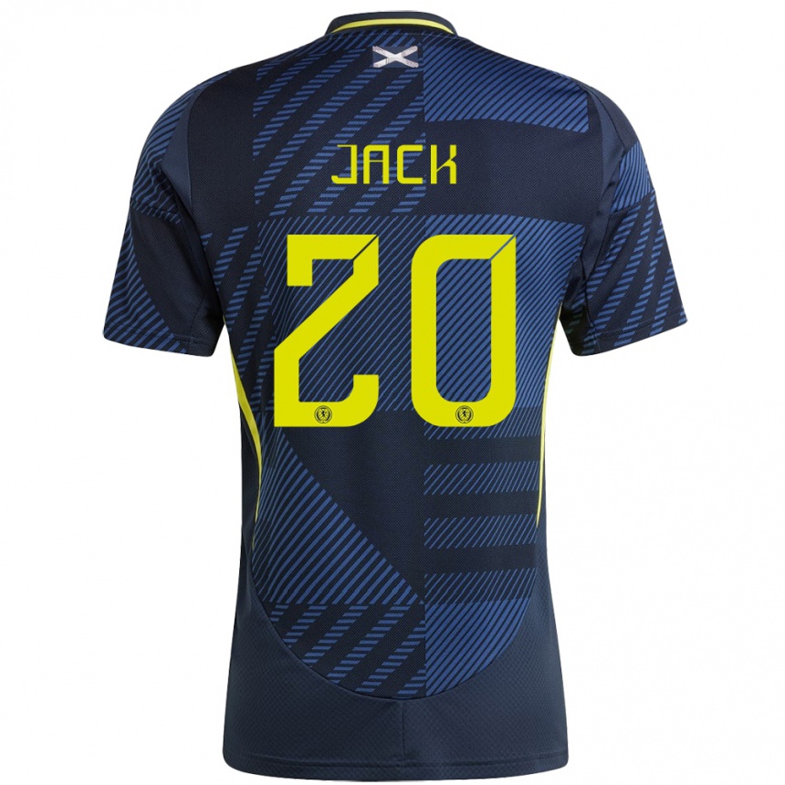 Kids Football Scotland Ryan Jack #20 Dark Blue Home Jersey 24-26 T-Shirt Za