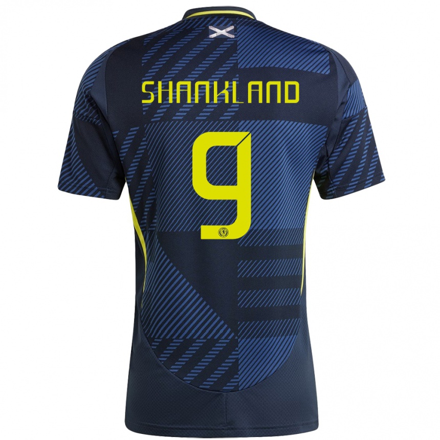 Kids Football Scotland Lawrence Shankland #9 Dark Blue Home Jersey 24-26 T-Shirt Za