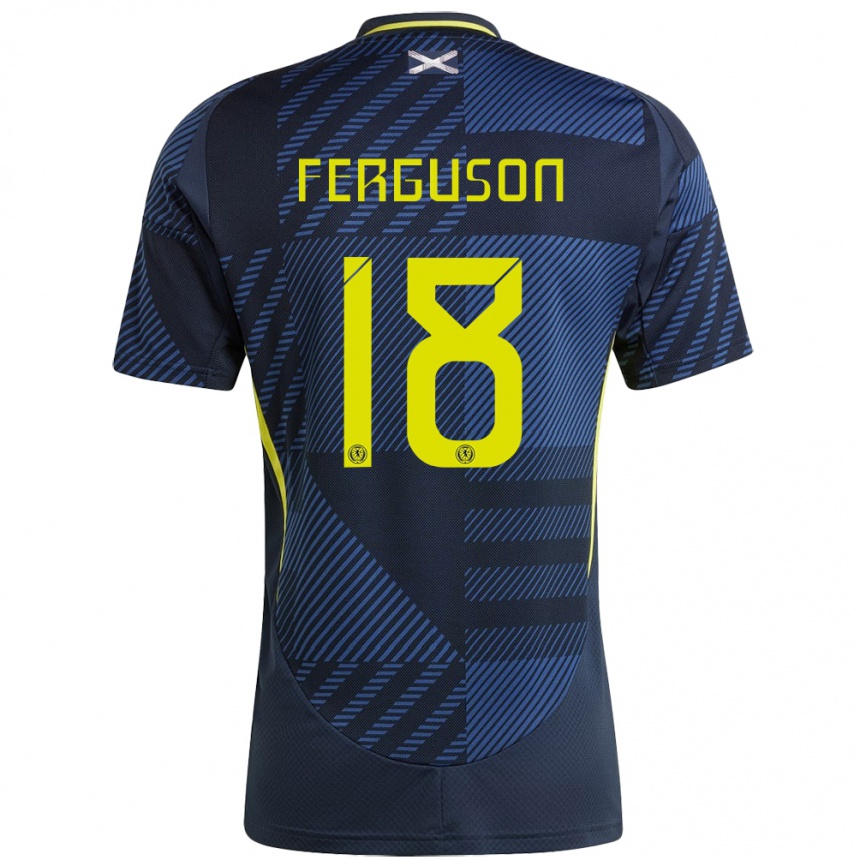 Kids Football Scotland Lewis Ferguson #18 Dark Blue Home Jersey 24-26 T-Shirt Za