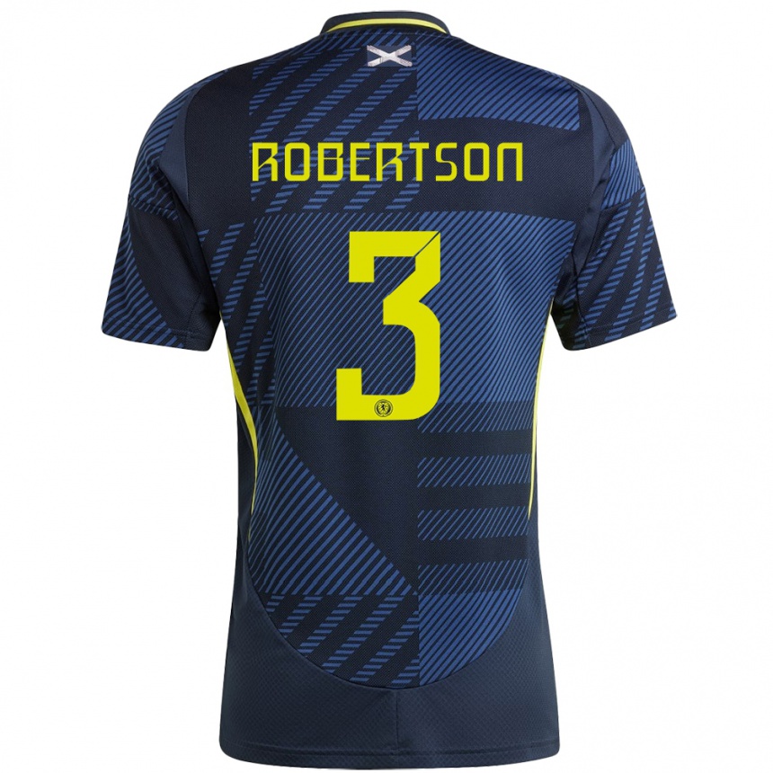 Kids Football Scotland Andrew Robertson #3 Dark Blue Home Jersey 24-26 T-Shirt Za