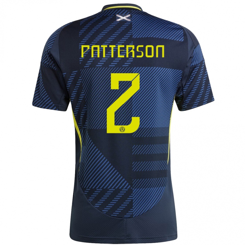 Kids Football Scotland Nathan Patterson #2 Dark Blue Home Jersey 24-26 T-Shirt Za