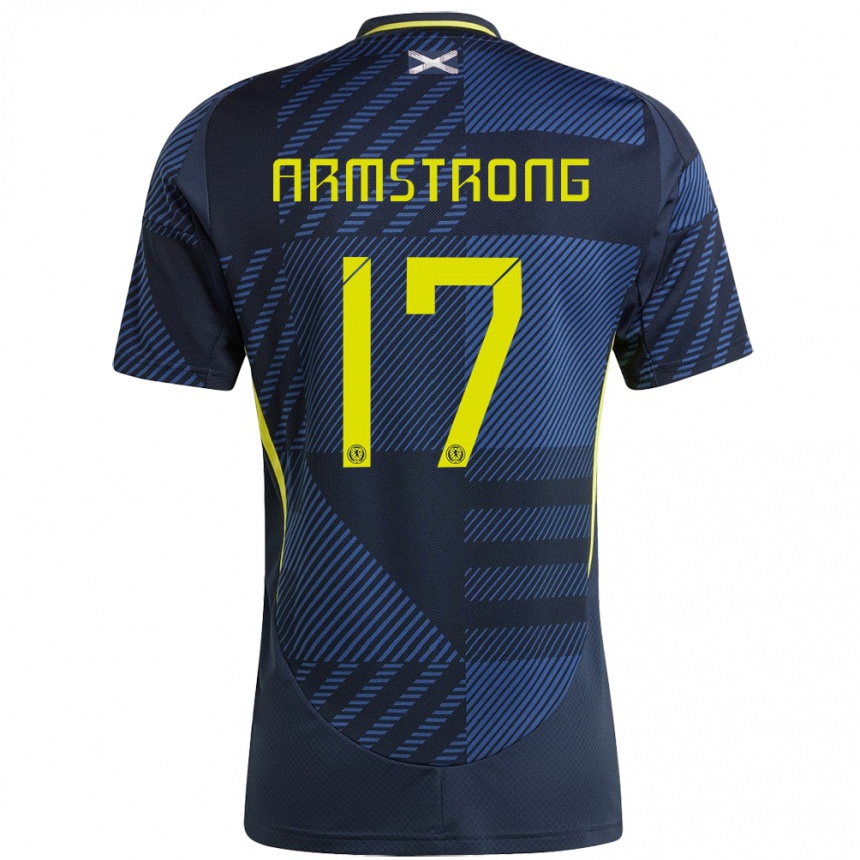 Kids Football Scotland Stuart Armstrong #17 Dark Blue Home Jersey 24-26 T-Shirt Za