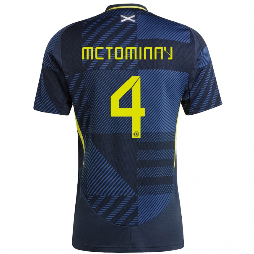 Kids Football Scotland Scott Mctominay #4 Dark Blue Home Jersey 24-26 T-Shirt Za