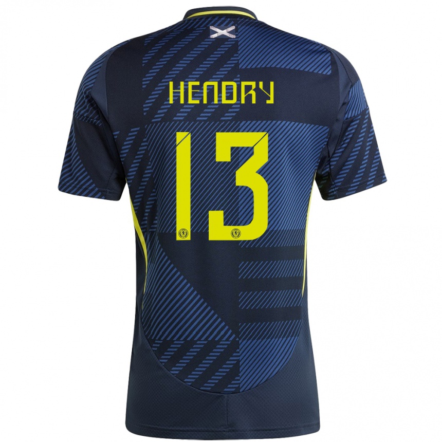 Kids Football Scotland Jack Hendry #13 Dark Blue Home Jersey 24-26 T-Shirt Za