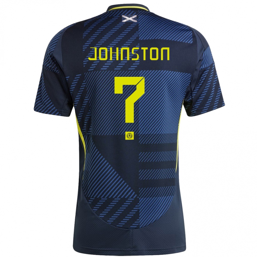 Kids Football Scotland Max Johnston #0 Dark Blue Home Jersey 24-26 T-Shirt Za