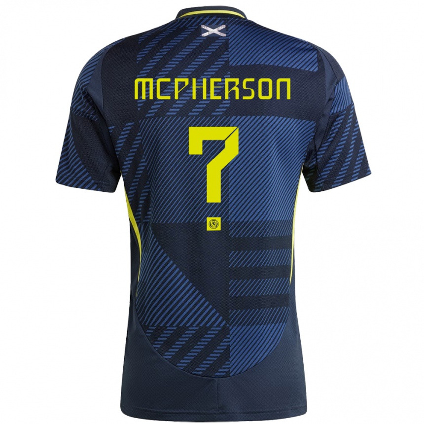 Kids Football Scotland Ben Mcpherson #0 Dark Blue Home Jersey 24-26 T-Shirt Za