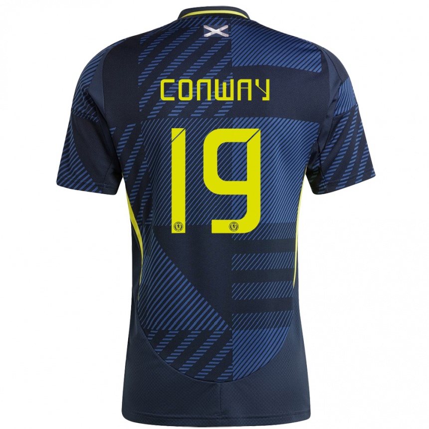 Kids Football Scotland Tommy Conway #19 Dark Blue Home Jersey 24-26 T-Shirt Za